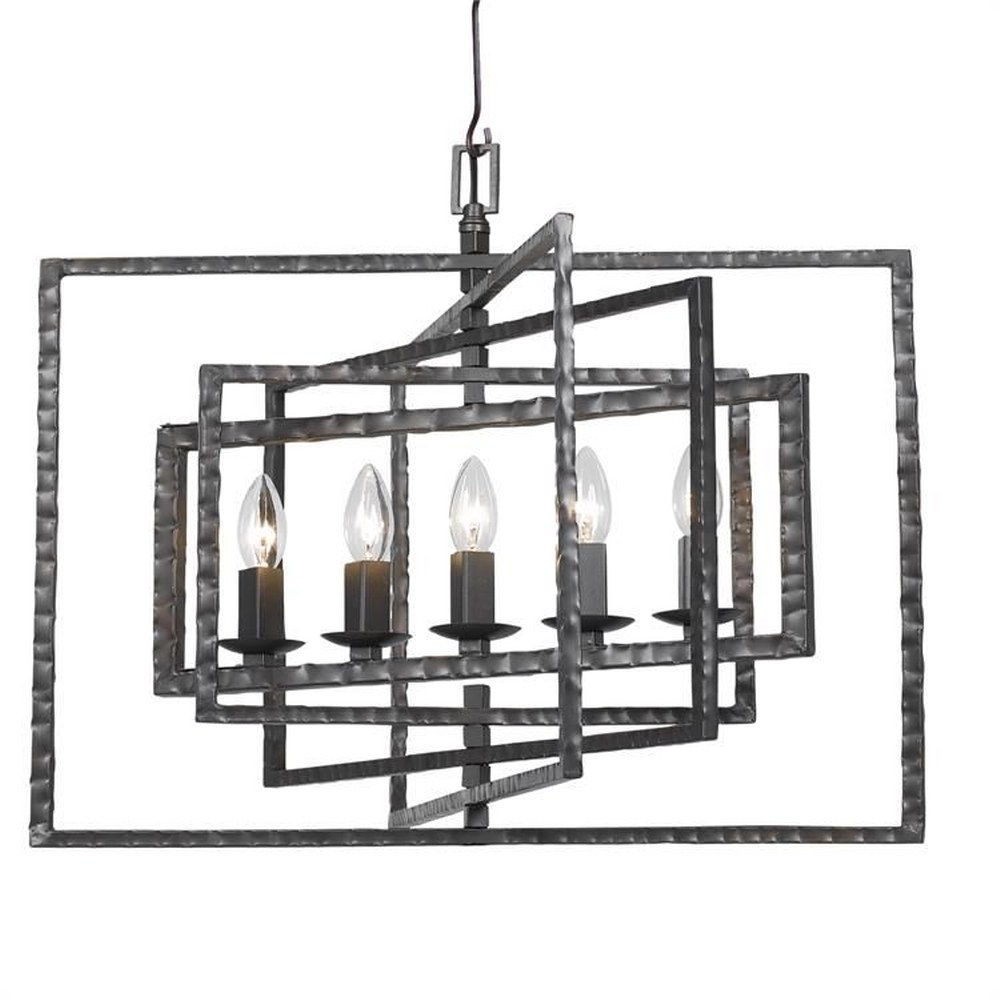 Crystorama Lighting-336-RS-Capri - 5 Light Chandelier Raw Steel  Raw Steel Finish