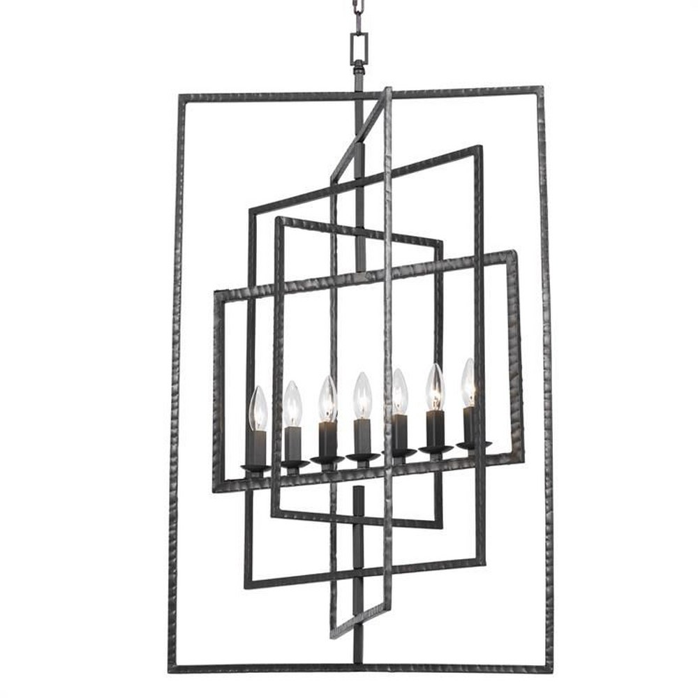 Crystorama Lighting-339-RS-Capri - 7 Light Chandelier Raw Steel  Raw Steel Finish