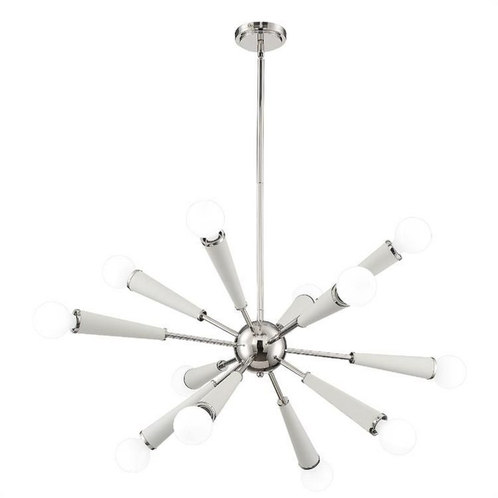 Crystorama Lighting-3812-PN-Zodiac - Twelve Light Chandelier   Polished Nickel Finish