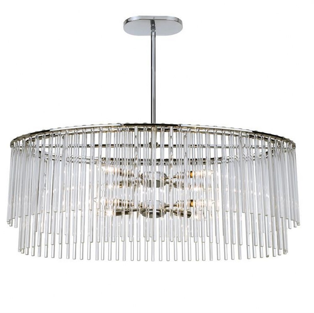 Crystorama Lighting-398-CH-Bleecker - 8 Light Chandelier in Traditional and Contemporary Style - 36 Inches Wide by 16 Inches High   Polished Chrome Finish