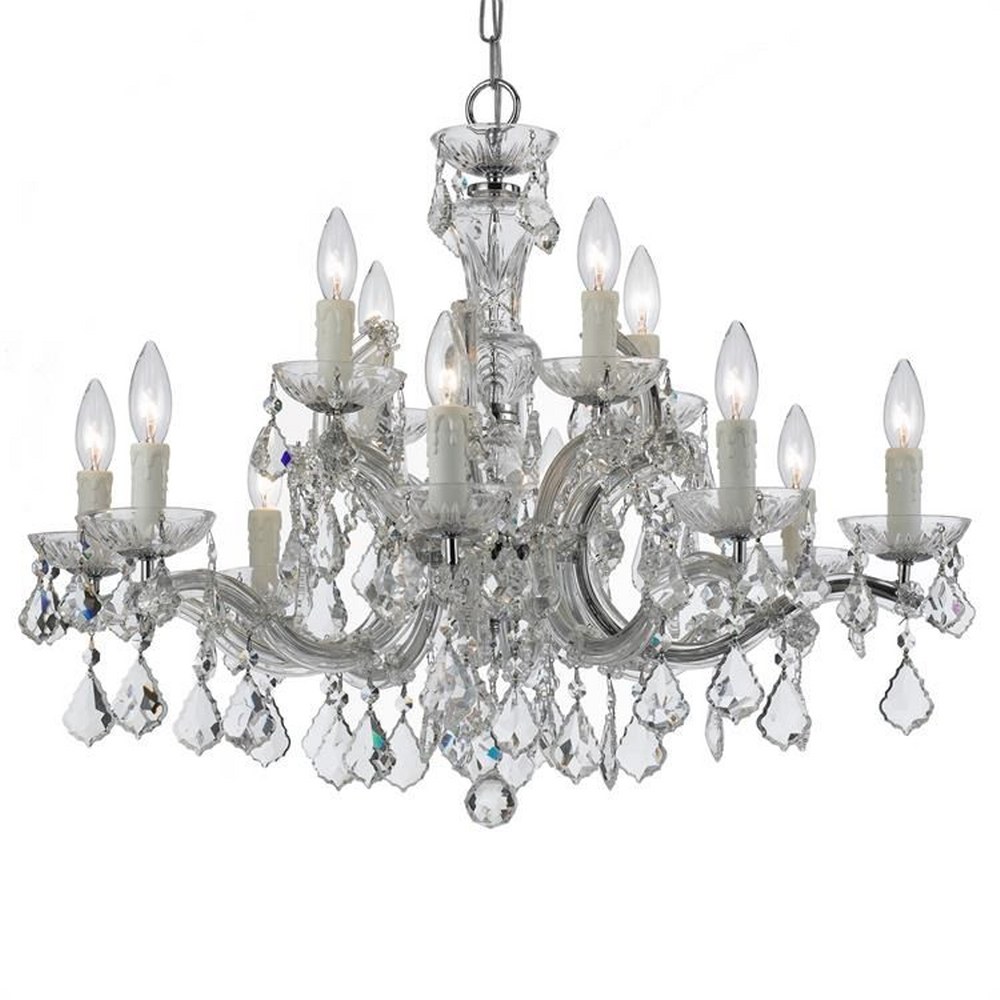 Crystorama Lighting-4379-CH-CL-I-Maria Theresa - Twelve Light Chandelier in Classic Style - 30 Inches Wide by 23 Inches High Italian Polished Chrome Polished Chrome Finish