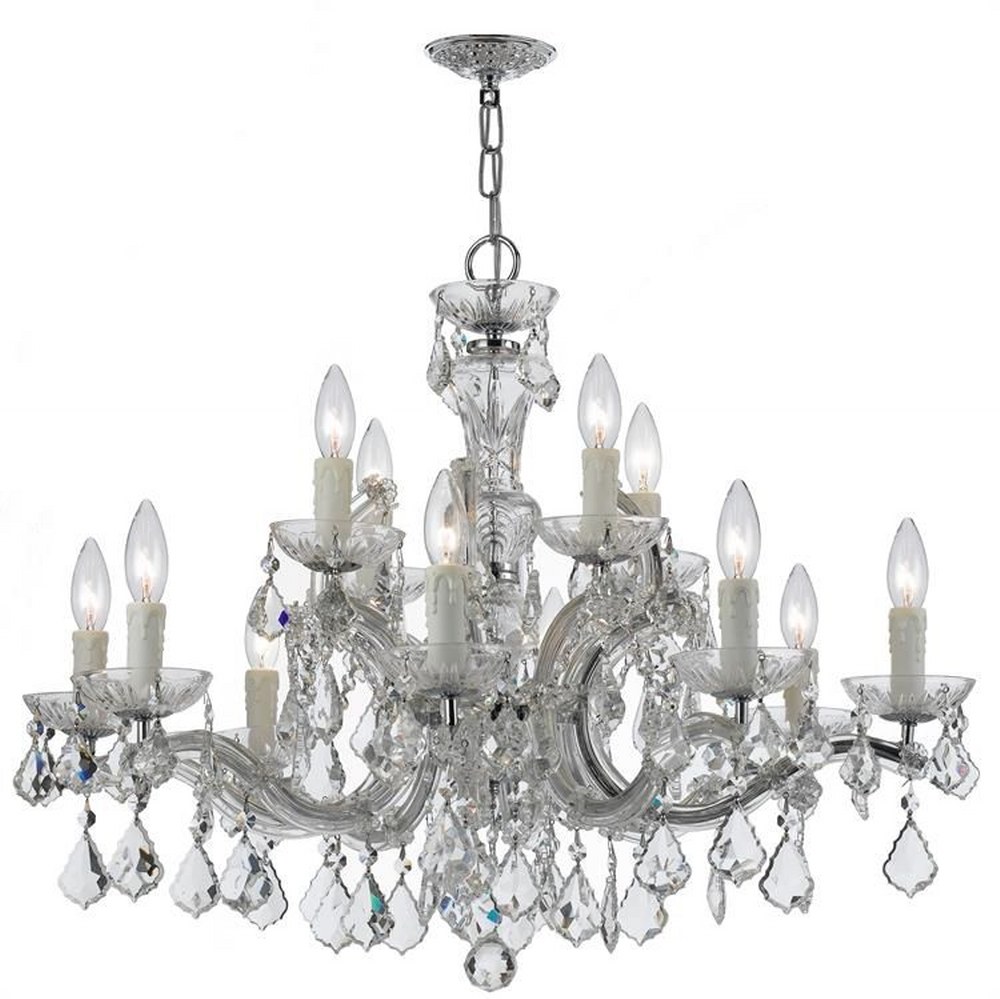 Crystorama Lighting-4379-CH-CL-SAQ-Maria Theresa - Twelve Light Chandelier in Classic Style - 30 Inches Wide by 23 Inches High Swarovski Spectra Polished Chrome Polished Chrome Finish