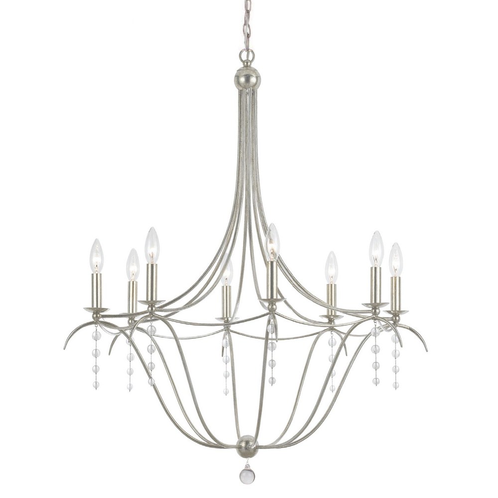 Crystorama Lighting-438-SA-Metro Ii - Eight Light Chandelier In Timeless Style - 31.5 Inches Wide By 37 Inches High   Metro Ii - Eight Light Chandelier In Timeless Style - 31.5 Inches Wide By 37 Inche