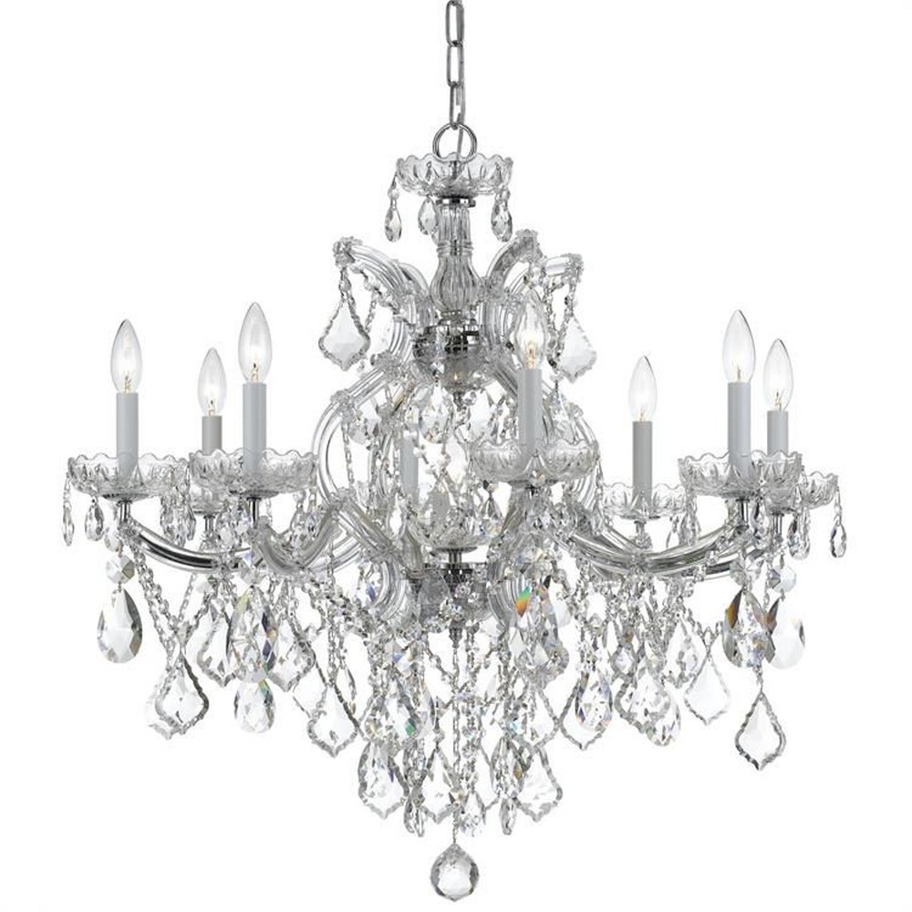 Crystorama Lighting-4409-CH-CL-SAQ-Maria Theresa - Eight Light Chandelier in Classic Style - 28 Inches Wide by 27 Inches High Swarovski Spectra Polished Chrome Polished Chrome Finish