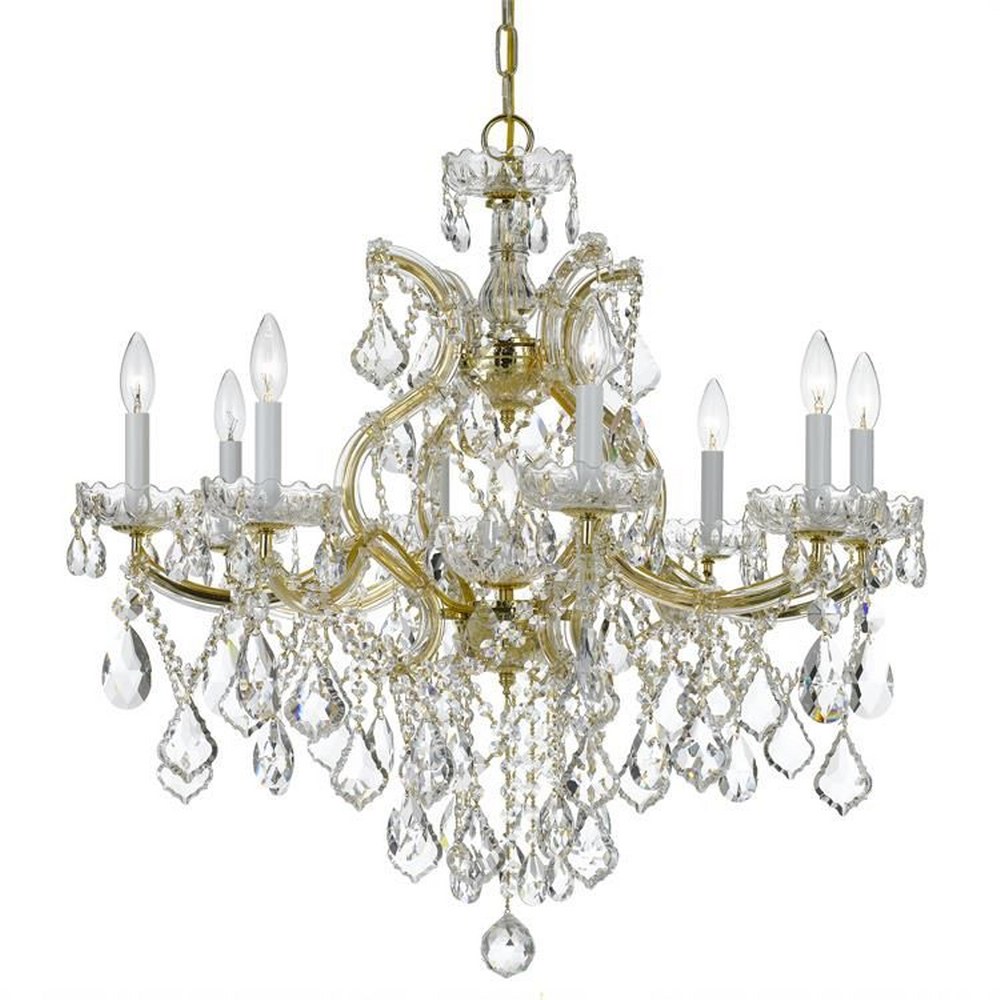 Crystorama Lighting-4409-GD-CL-S-Maria Theresa - Eight Light Chandelier in Classic Style - 28 Inches Wide by 27 Inches High Swarovski Strass Gold Polished Chrome Finish
