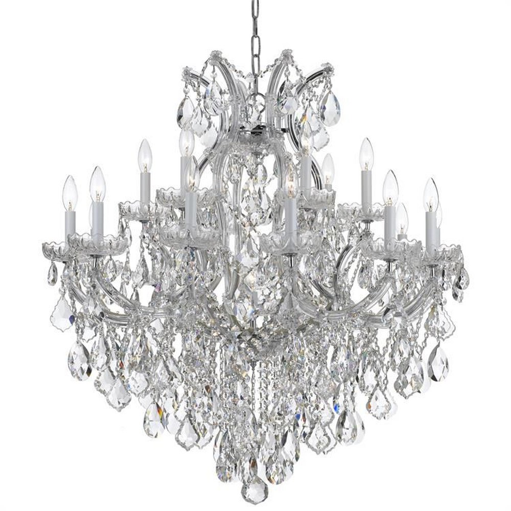 Crystorama Lighting-4418-CH-CL-I-Maria Theresa - Eightteen Light Chandelier in Classic Style - 35 Inches Wide by 36 Inches High Italian Polished Chrome Polished Chrome Finish