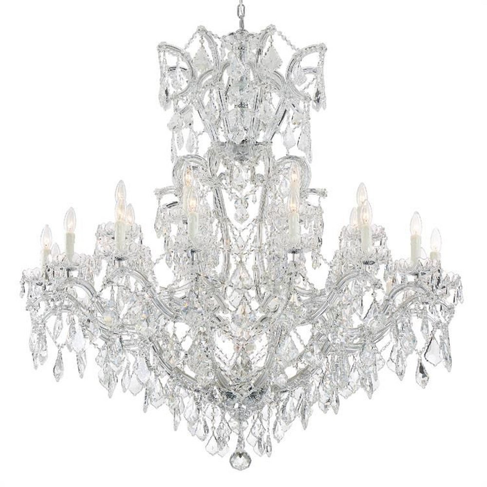 Crystorama Lighting-4424-CH-CL-SAQ-Maria Theresa - Twenty Four Light Chandelier in Classic Style - 46 Inches Wide by 48 Inches High Swarovski Spectra Polished Chrome Polished Chrome Finish