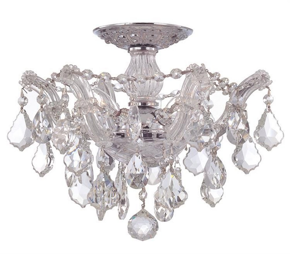 Crystorama Lighting-4430-CH-CL-S-Maria Theresa - 3 Light Flush Mount in Classic Style - 13.5 Inches Wide by 11.5 Inches High Swarovski Strass Polished Chrome Polished Chrome Finish