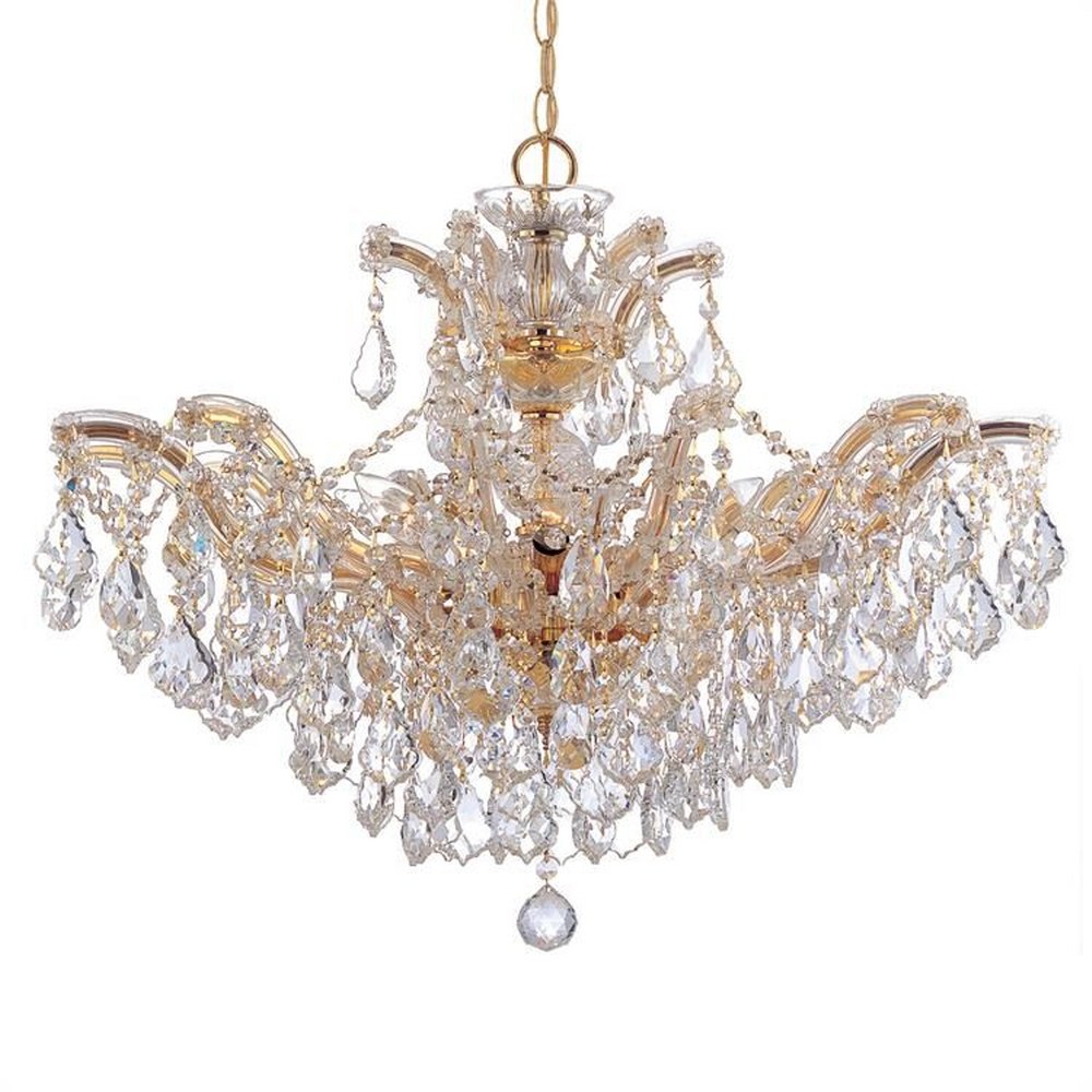 Crystorama Lighting-4439-GD-CL-MWP-Maria Theresa - Six Light Chandelier in Classic Style - 27 Inches Wide by 20 Inches High Hand Cut Gold Polished Chrome Finish