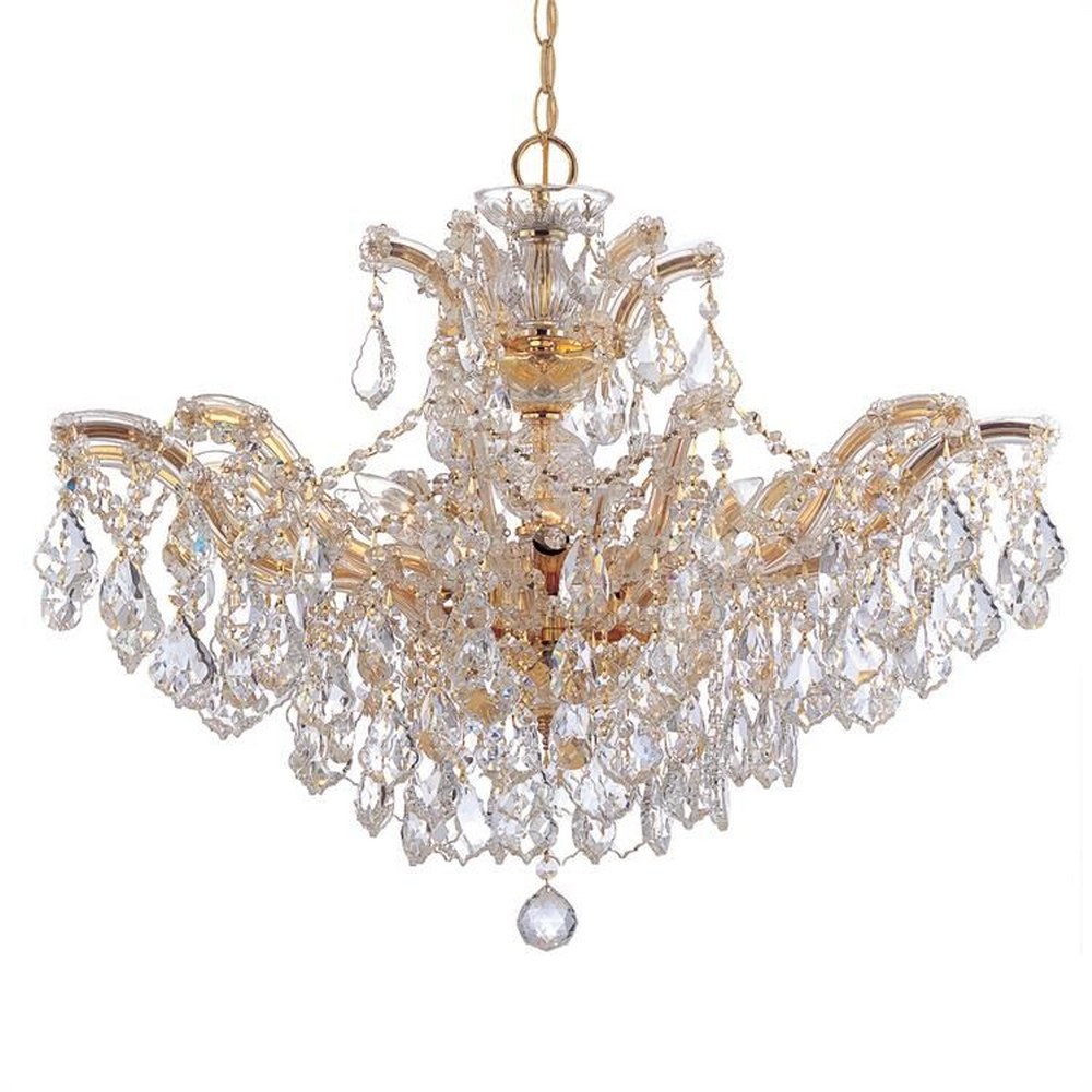 Crystorama Lighting-4439-GD-CL-SAQ-Maria Theresa - Six Light Chandelier in Classic Style - 27 Inches Wide by 20 Inches High Swarovski Spectra Gold Polished Chrome Finish