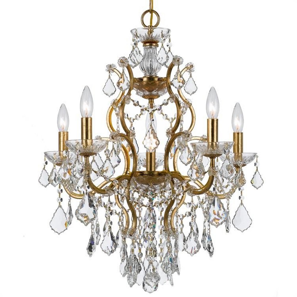 Crystorama Lighting-4455-GA-CL-MWP-Filmore - Six Light Chandelier Hand Cut Antique Gold Antique Gold Finish