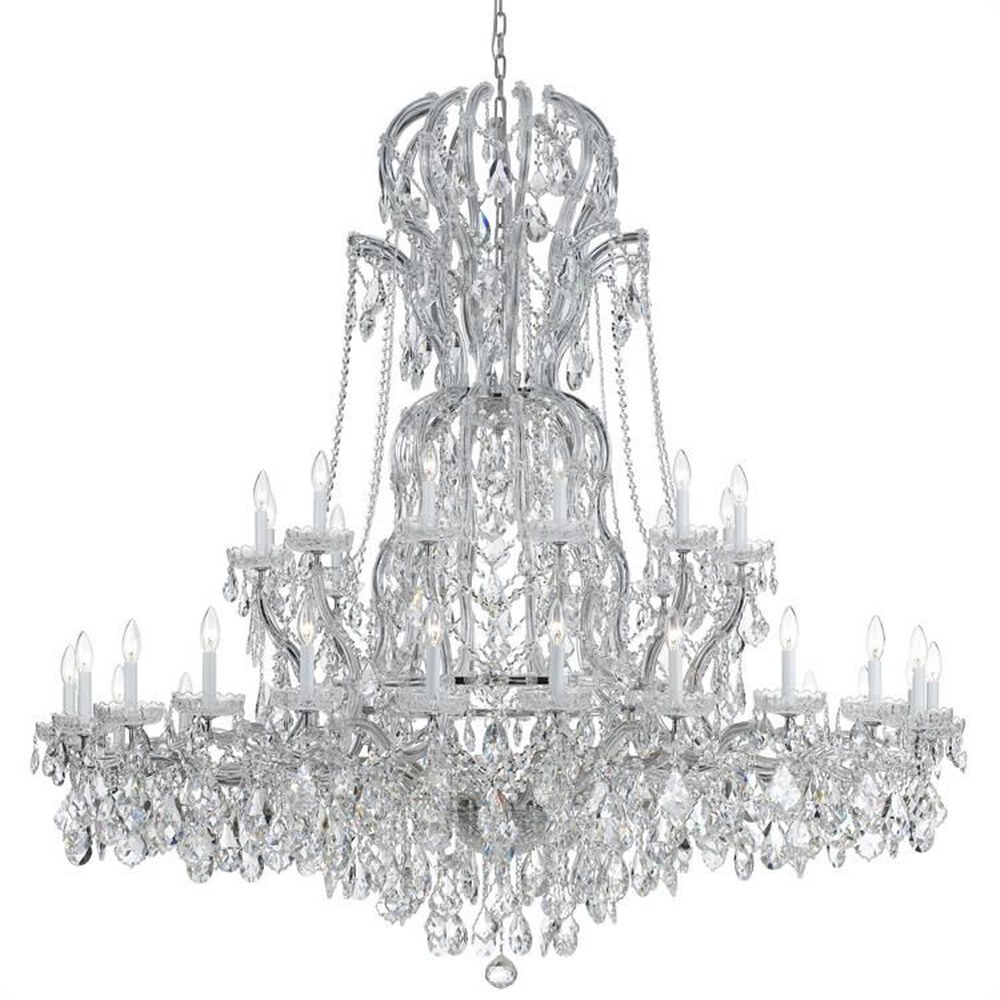 Crystorama Lighting-4460-CH-CL-MWP-Maria Theresa - Three Six Light Chandelier in Classic Style - 64 Inches Wide by 66 Inches High Clear Majestic Wood Polished  Polished Chrome Finish