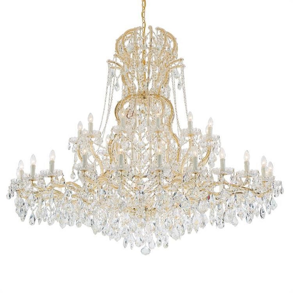 Crystorama Lighting-4460-GD-CL-MWP-Maria Theresa - Three Six Light Chandelier in Classic Style - 64 Inches Wide by 66 Inches High Hand Cut Gold Polished Chrome Finish