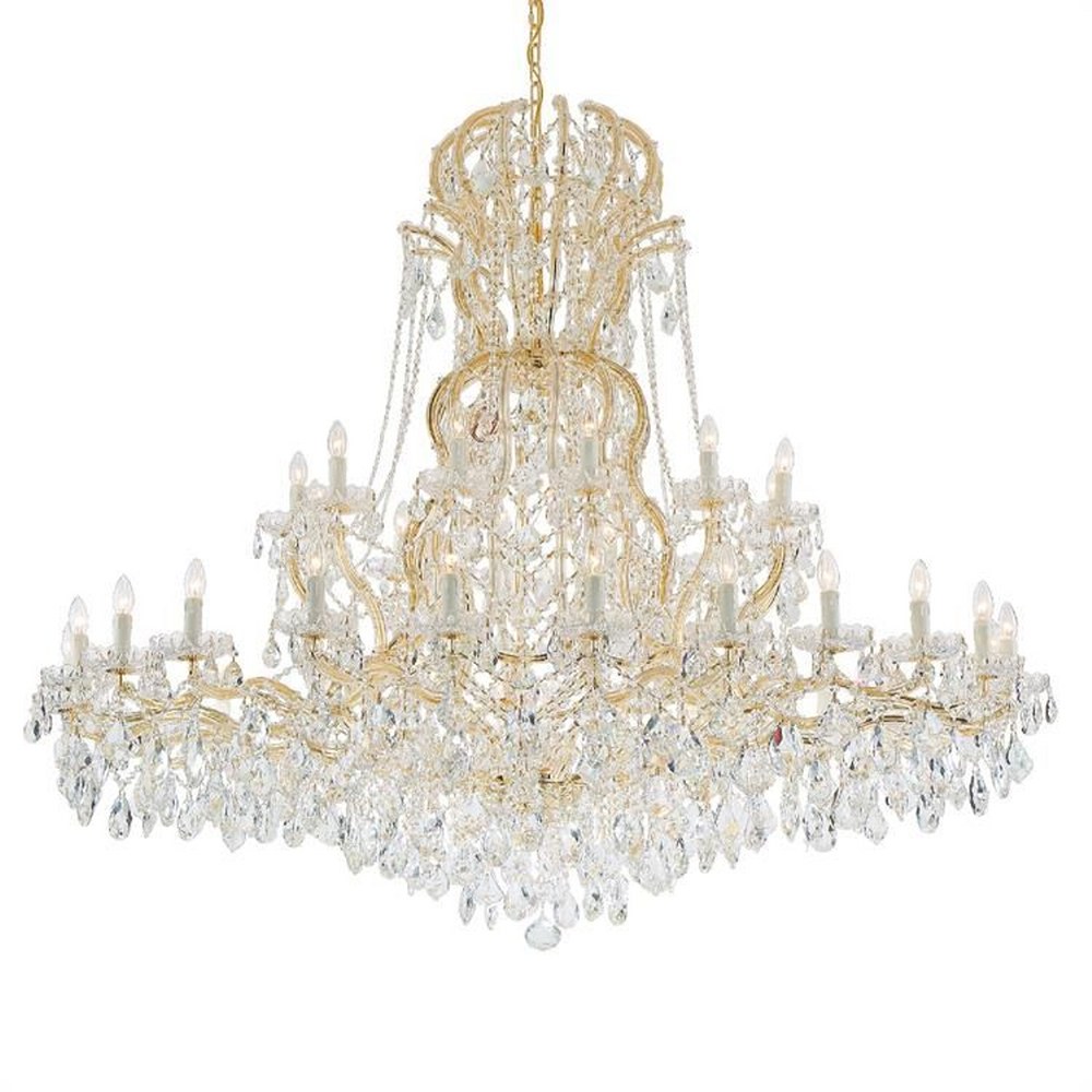 Crystorama Lighting-4460-GD-CL-SAQ-Maria Theresa - Three Six Light Chandelier in Classic Style - 64 Inches Wide by 66 Inches High Swarovski Spectra Gold Polished Chrome Finish