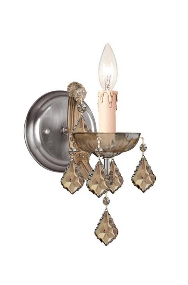 Crystorama Lighting-4471-AB-GT-S-Maria Theresa - 1 Light Wall Mount in Classic Style - 5 Inches Wide by 11.5 Inches High Golden Teak Swarovski Strass  Antique Brass Finish