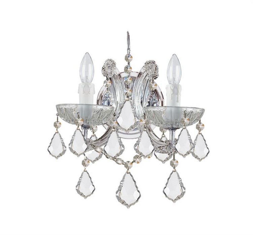 Crystorama Lighting-4472-CH-CL-S-Maria Theresa - Two Light Wall Sconce in Classic Style - 10.5 Inches Wide by 12.5 Inches High Polished Chrome Swarovski Strass Polished Chrome Finish