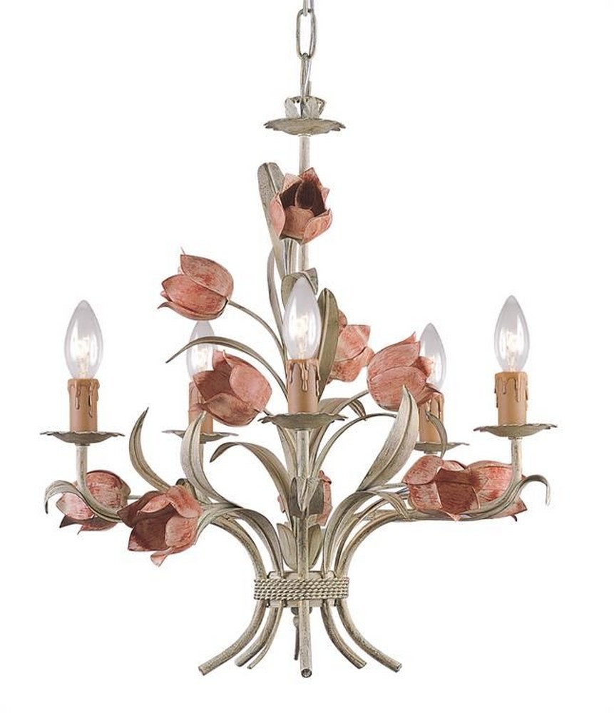 Crystorama Lighting-4805-SR-Southport - Five Light Mini Chandelier In Minimalist Style - 20 Inches Wide By 22 Inches High   Southport - Five Light Mini Chandelier In Minimalist Style - 20 Inches Wide 