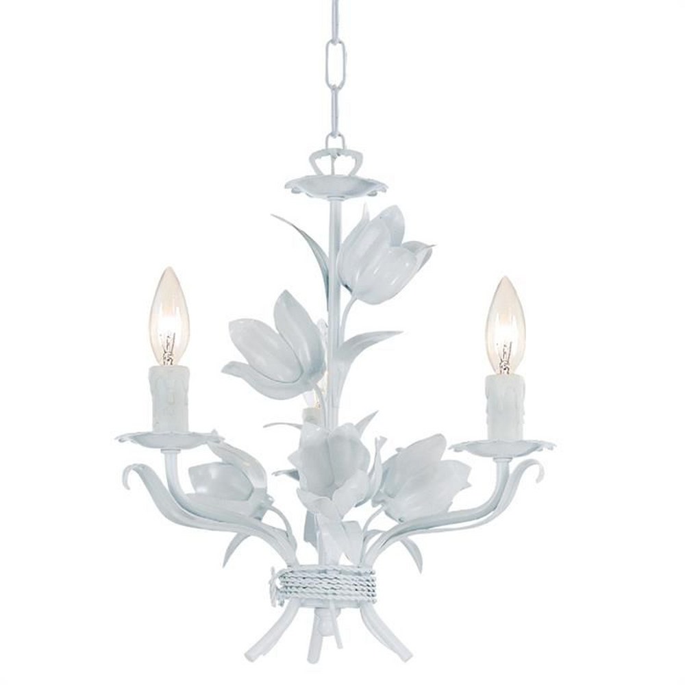 Crystorama Lighting-4813-WW-Southport - Three Light Mini Chandelier In Traditional And Contemporary Style - 14 Inches Wide By 15 Inches High   Southport - Three Light Mini Chandelier In Traditional An