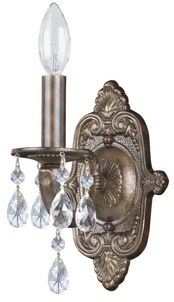 Crystorama Lighting-5021-VB-CL-S-Sutton - One Light Wall Sconce in Traditional and Contemporary Style - 6.25 Inches Wide by 9.5 Inches High Venetian Bronze Swarovski Strass Venetian Bronze Finish