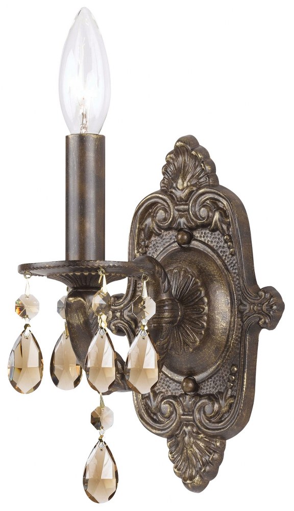 Crystorama Lighting-5021-VB-GT-S-Sutton - One Light Wall Sconce in Traditional and Contemporary Style - 6.25 Inches Wide by 9.5 Inches High Venetian Bronze Swarovski Strass Venetian Bronze Finish