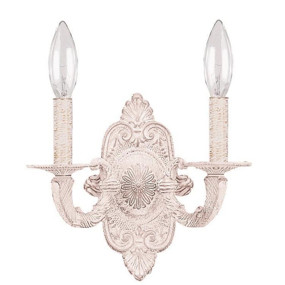 Crystorama Lighting-5122-AW-Paris Market - Two Light Wall Sconce in Traditional and Contemporary Style - 10 Inches Wide by 9.5 Inches High   Antique White Finish