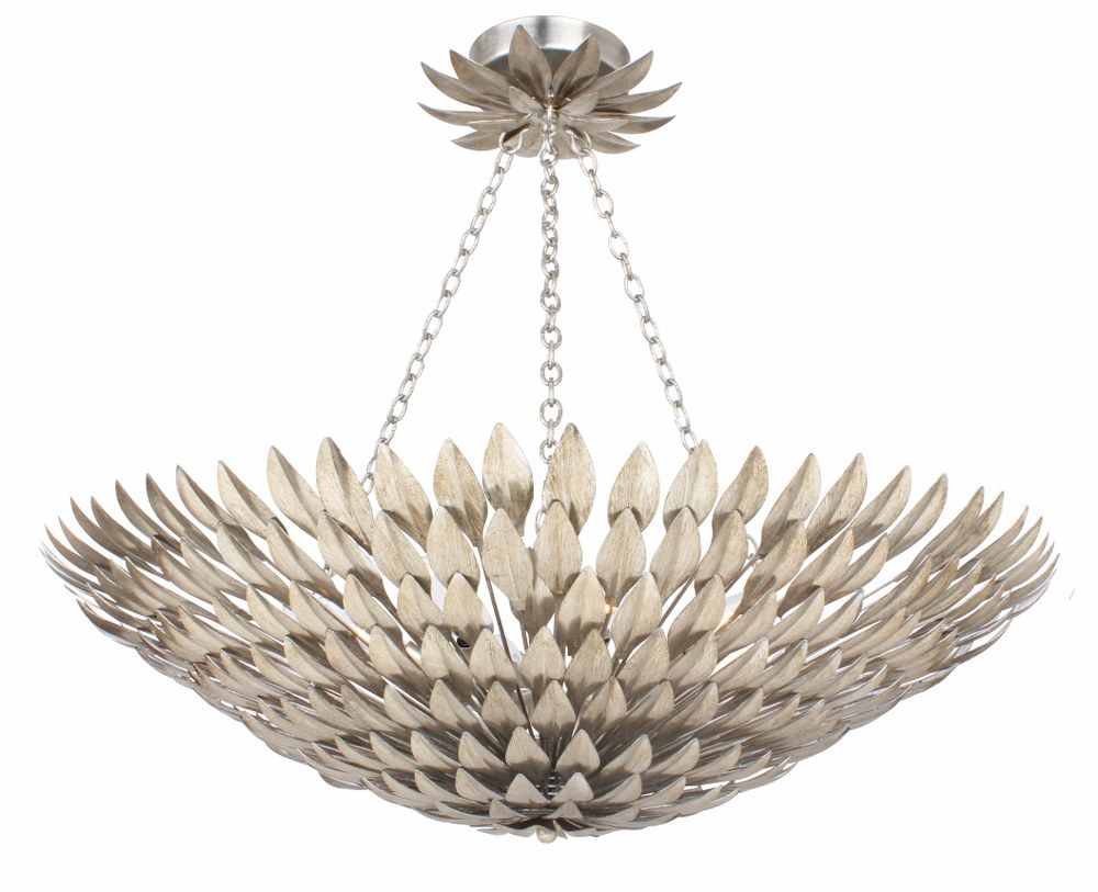 Crystorama Lighting-519-SA_CEILING-Broche - Eight Light Pendant in Traditional and Contemporary Style - 30 Inches Wide by 12 Inches High Antique Silver  Antique Silver Finish