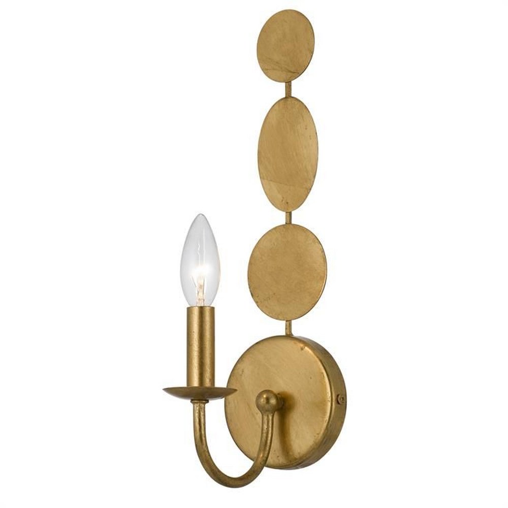 Crystorama Lighting-541-GA-Layla - One Light Wall Sconce in Classic Style - 4.25 Inches Wide by 15.5 Inches High Antique Gold  Antique Gold Finish