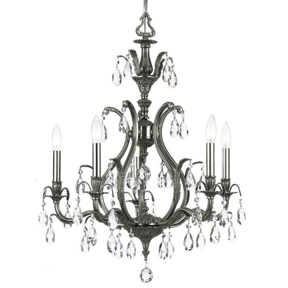 Crystorama Lighting-5565-PW-CL-MWP-Dawson - Five Light Chandelier In Classic Style - 26.5 Inches Wide By 25.5 Inches High Dawson - Five Light Chandelier In Classic Style - 26.5 Inches Wide By 25.5 Inches High