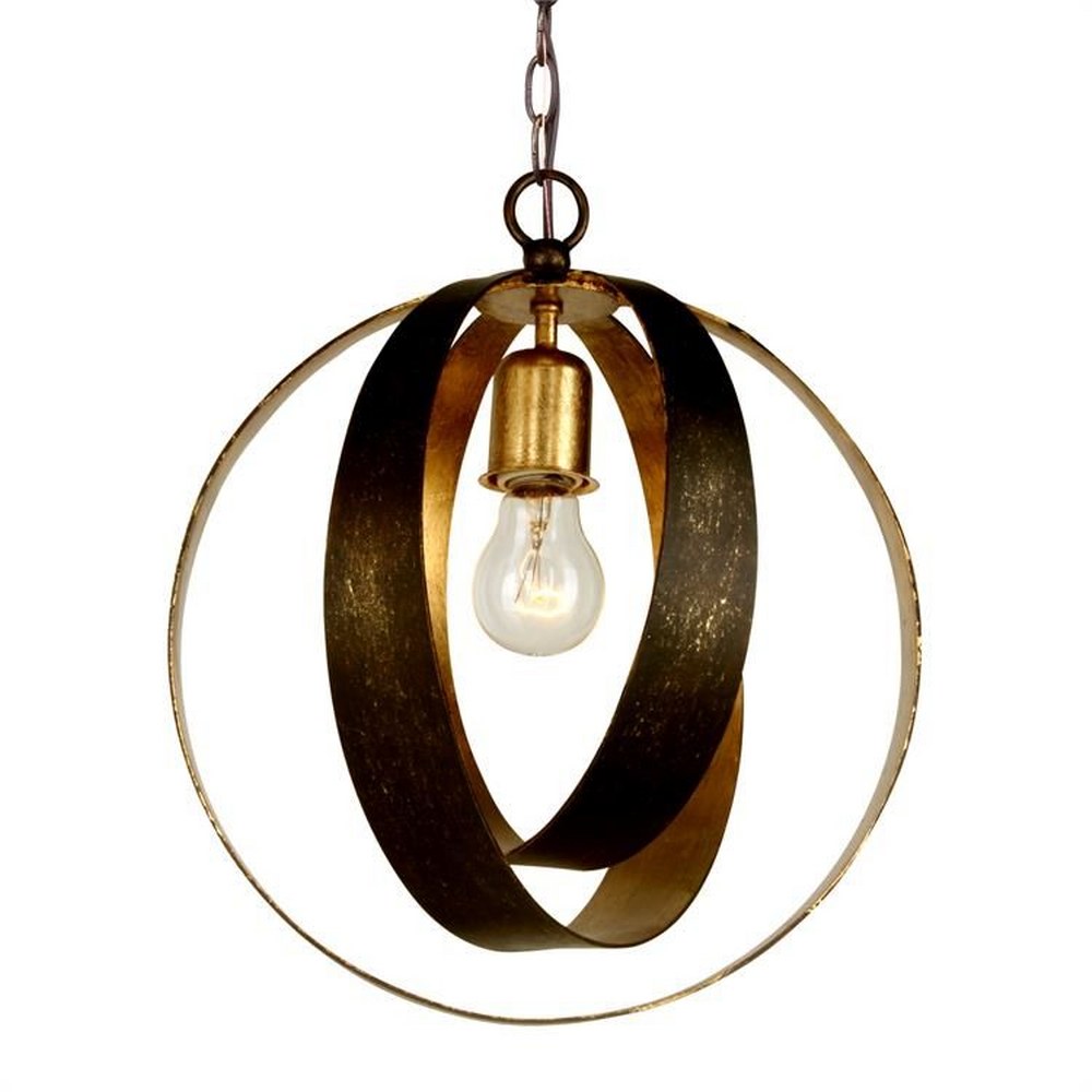 Crystorama Lighting-580-EB-GA-Luna - One Light Sphere Chandelier in Classic Style - 12 Inches Wide by 13.75 Inches High English Bronze/Antique Gold  English Bronze/Antique Gold Finish