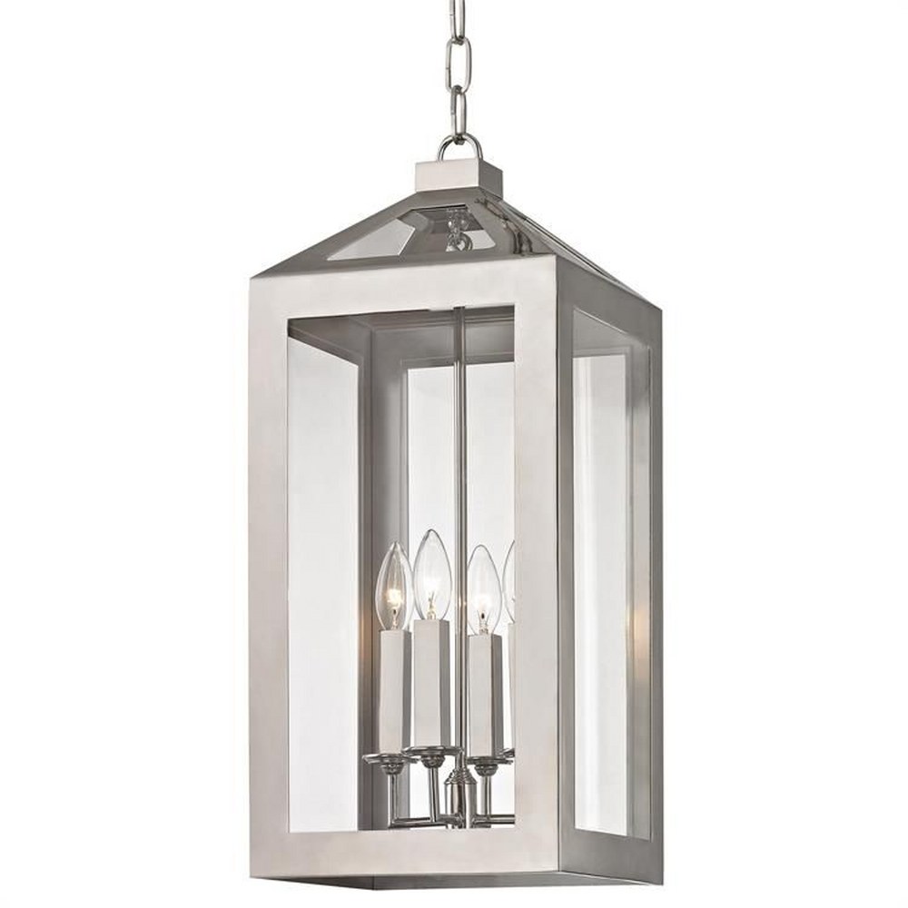 Crystorama Lighting-6053-PN-Hurley - Four Light Chandelier In Traditional And Contemporary Style - 10 Inches Wide By 24 Inches High   Hurley - Four Light Chandelier In Traditional And Contemporary Sty