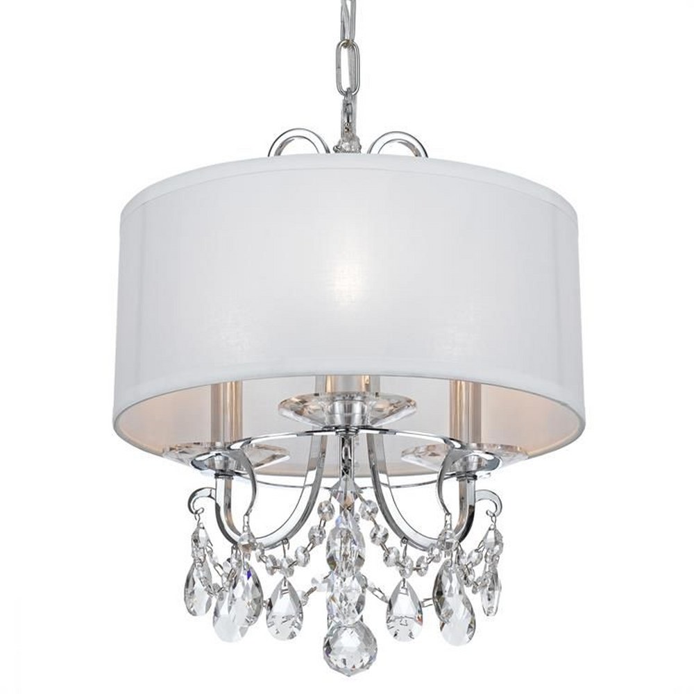 Crystorama Lighting-6623-CH-CL-MWP-Othello - 3 Light Chandelier in Classic Style - 15 Inches Wide by 15 Inches High Hand Cut Polished Chrome Polished Chrome Finish