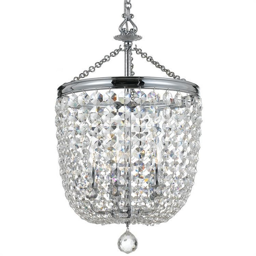 Crystorama Lighting-785-CH-CL-MWP-Archer - Five Light Chandelier in Classic Style - 14.75 Inches Wide by 24.87 Inches High Hand Cut Polished Chrome Polished Chrome Finish