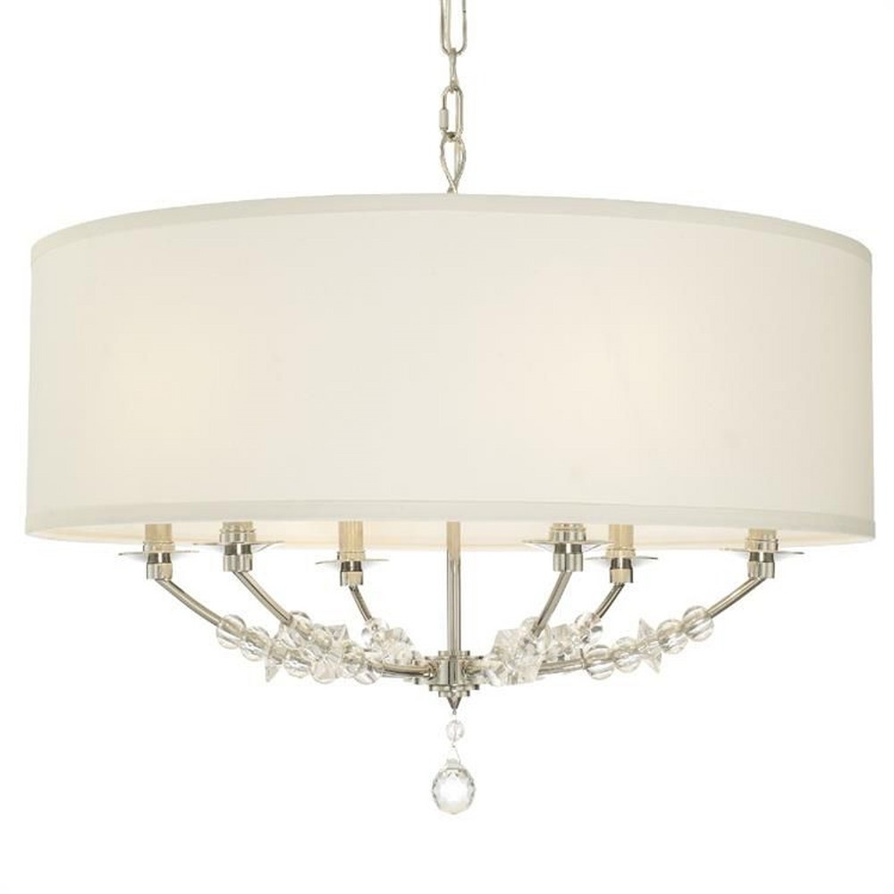 Crystorama Lighting-8006-PN-Mirage - Six Light Chandelier   Mirage - Six Light Chandelier