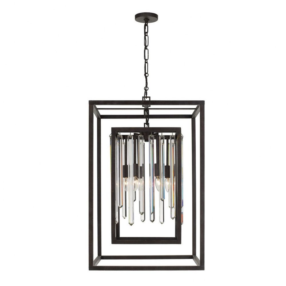 Crystorama Lighting-8409-FB-Hollis - Six Light Chandelier In Classic Style - 21 Inches Wide By 33.25 Inches High   Forged Bronze Finish with Hand Cut Crystal