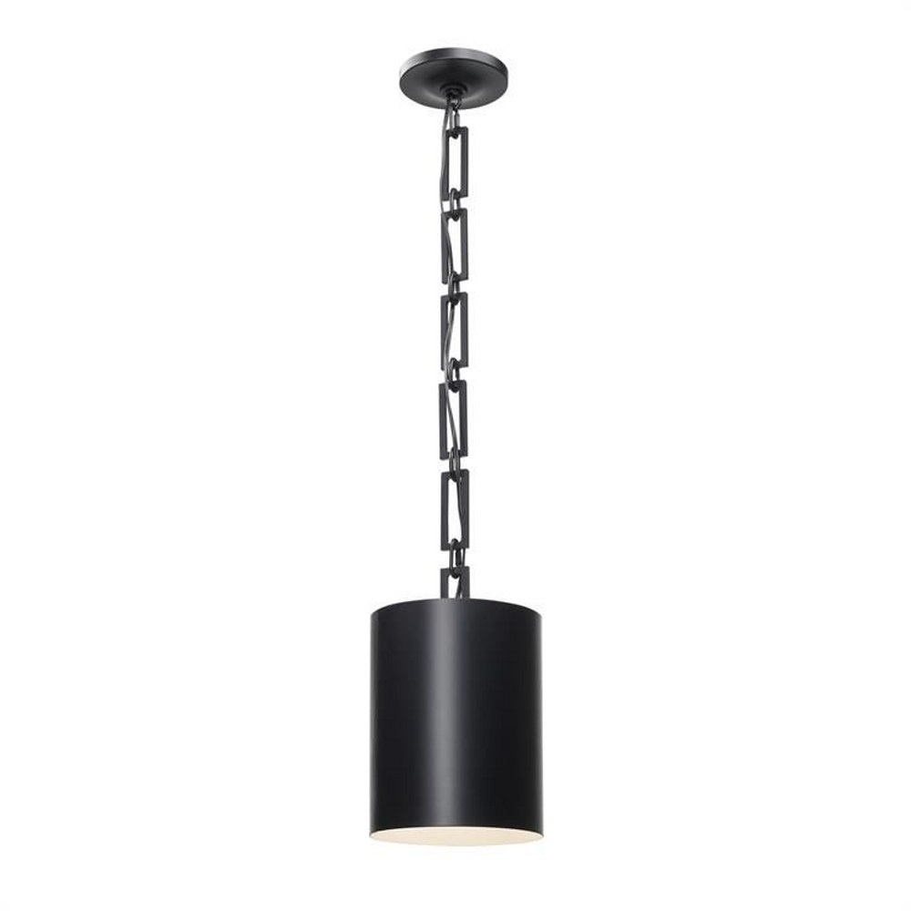 Crystorama Lighting-8680-MK-WH-Alston - One Light Mini Chandelier Matte Black/White  Matte White/Antique Gold Finish