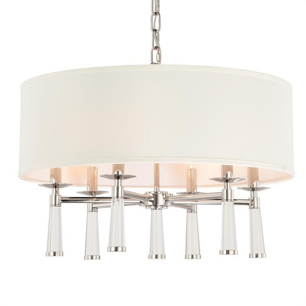 Crystorama Lighting-8866-PN-Baxter - Six Light Chandelier In Timeless Style - 24 Inches Wide By 18 Inches High   Baxter - Six Light Chandelier In Timeless Style - 24 Inches Wide By 18 Inches High