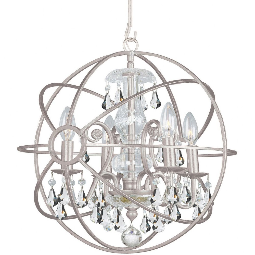 Crystorama Lighting-9025-OS-CL-S-Solaris - Four Light Mini Chandelier in Minimalist Style - 17 Inches Wide by 18.75 Inches High Clear Swarovski Strass English Bronze Finish