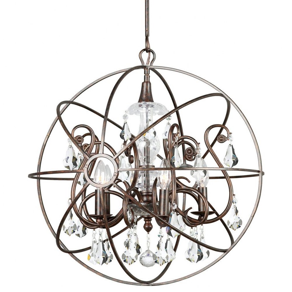 Crystorama Lighting-9026-EB-CL-S-Solaris - Five Light Chandelier in Classic Style - 22 Inches Wide by 23.75 Inches High Clear Swarovski Strass English Bronze Finish