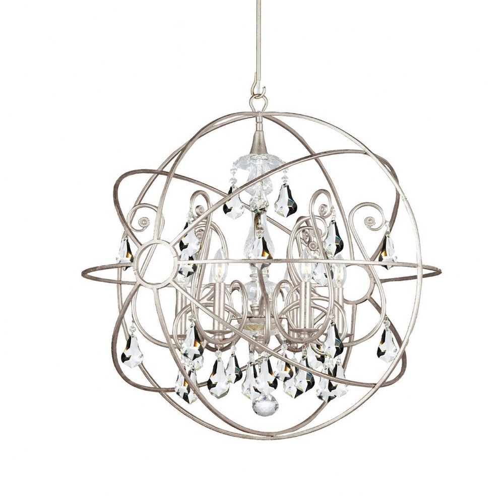 Crystorama Lighting-9026-OS-CL-S-Solaris - Five Light Chandelier in Classic Style - 22 Inches Wide by 23.75 Inches High Clear Swarovski Strass English Bronze Finish