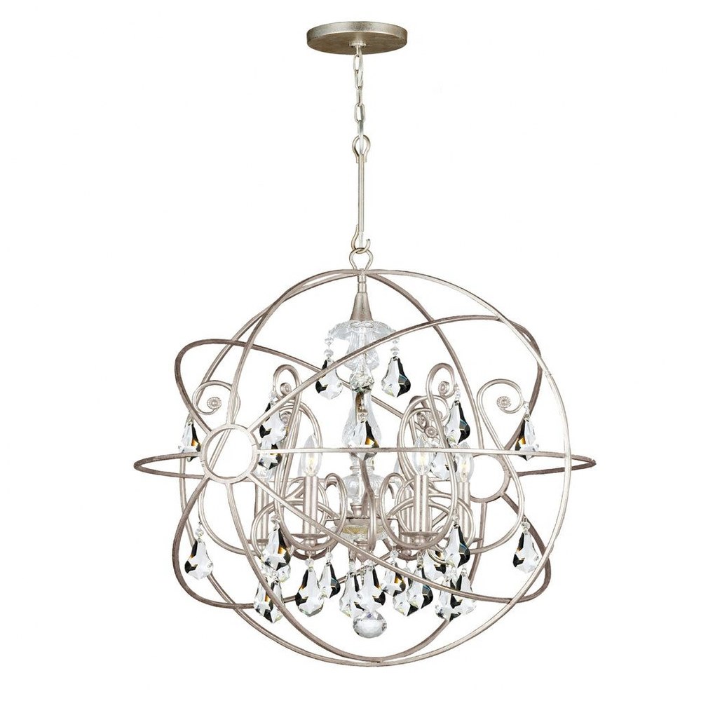 Crystorama Lighting-9026-OS-CL-MWP-Solaris - Five Light Chandelier in Classic Style - 22 Inches Wide by 23.75 Inches High Clear Hand Cut English Bronze Finish