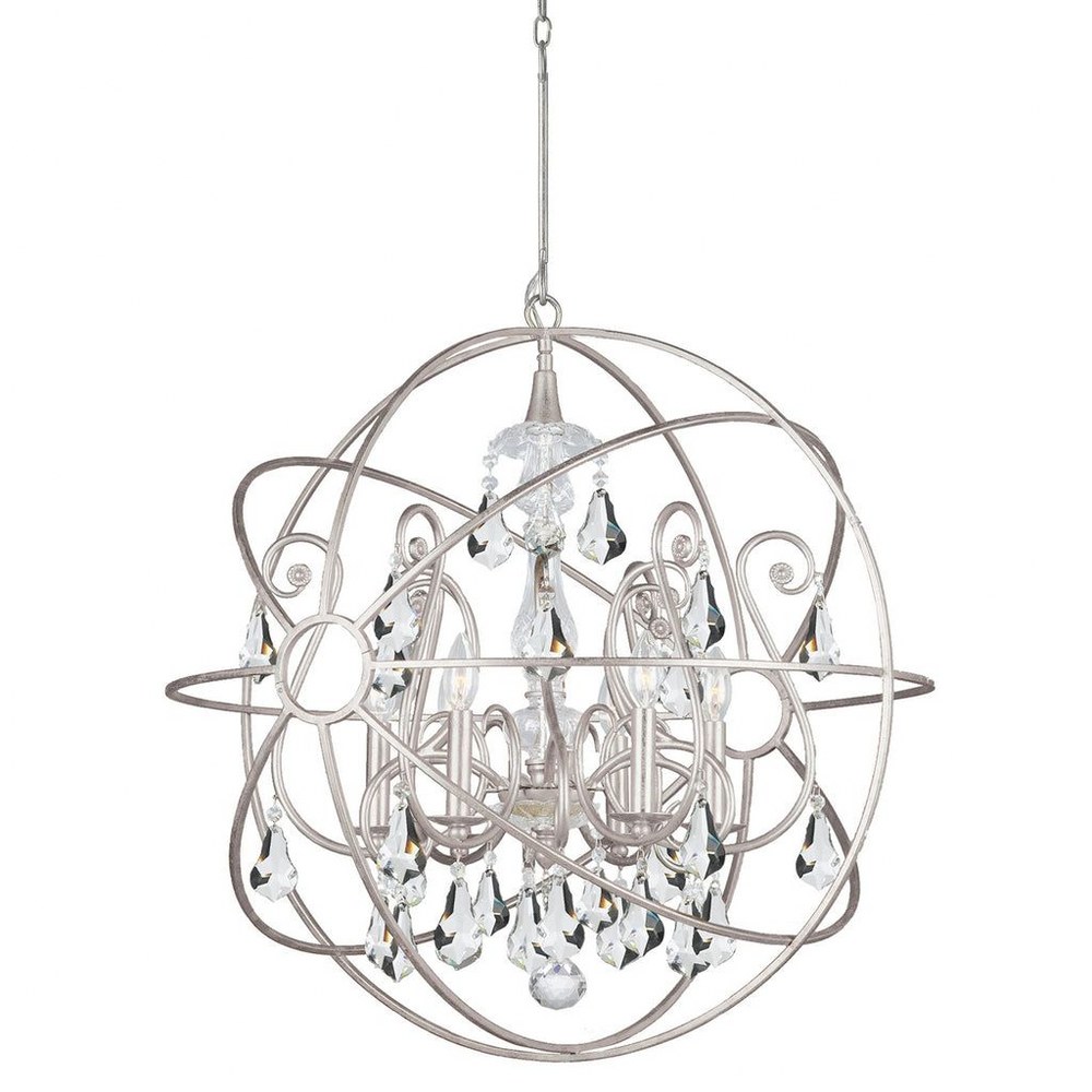 Crystorama Lighting-9028-OS-CL-S-Solaris - Six Light Chandelier in Traditional and Contemporary Style - 28 Inches Wide by 29.75 Inches High Clear Swarovski Strass English Bronze Finish