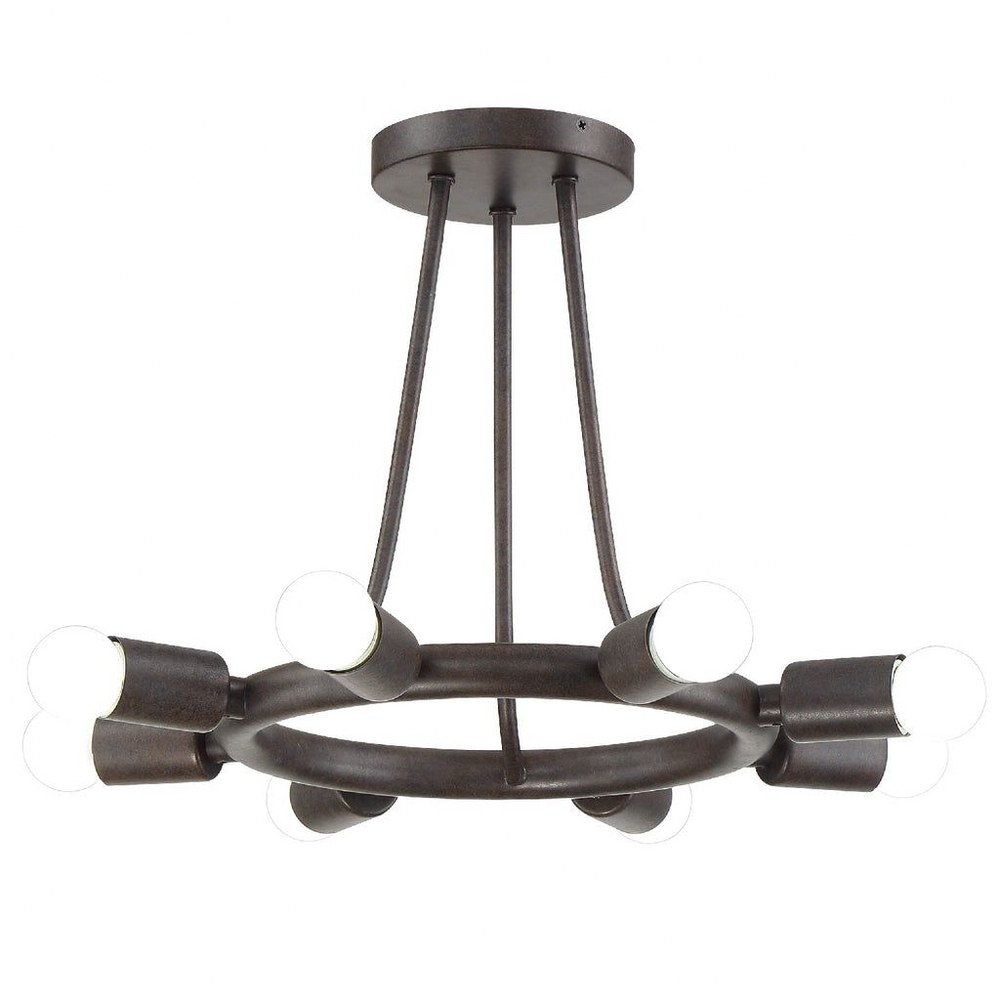 Crystorama Lighting-9043-CZ-Dakota - 8 Light Flush Mount in Traditional and Contemporary Style - 15 Inches Wide by 12 Inches High Charcoal Bronze  Charcoal Bronze Finish