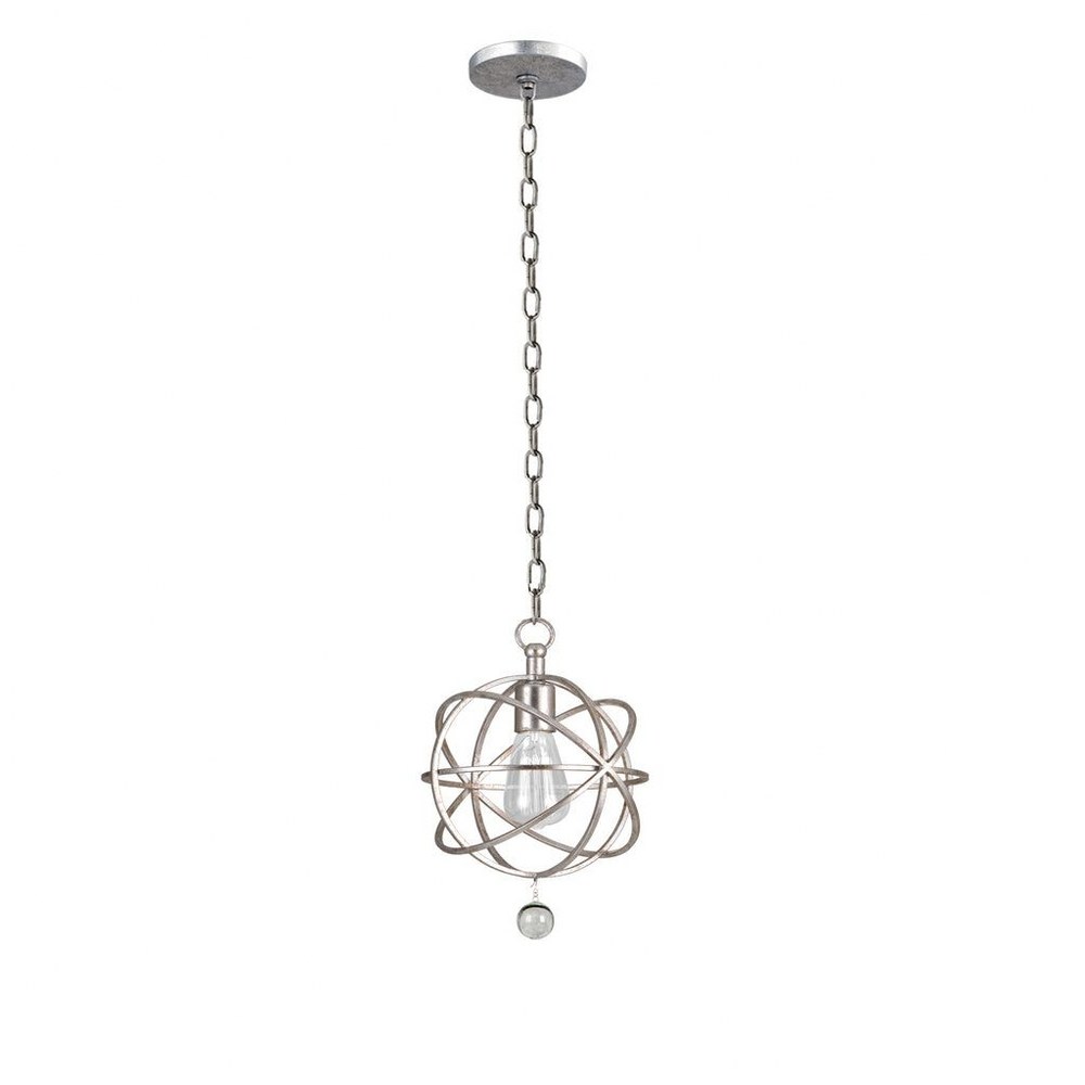 Crystorama Lighting-9220-OS-Solaris - One Light Pendant Light in Traditional and Contemporary Style - 9 Inches Wide by 14 Inches High   Olde Silver Finish
