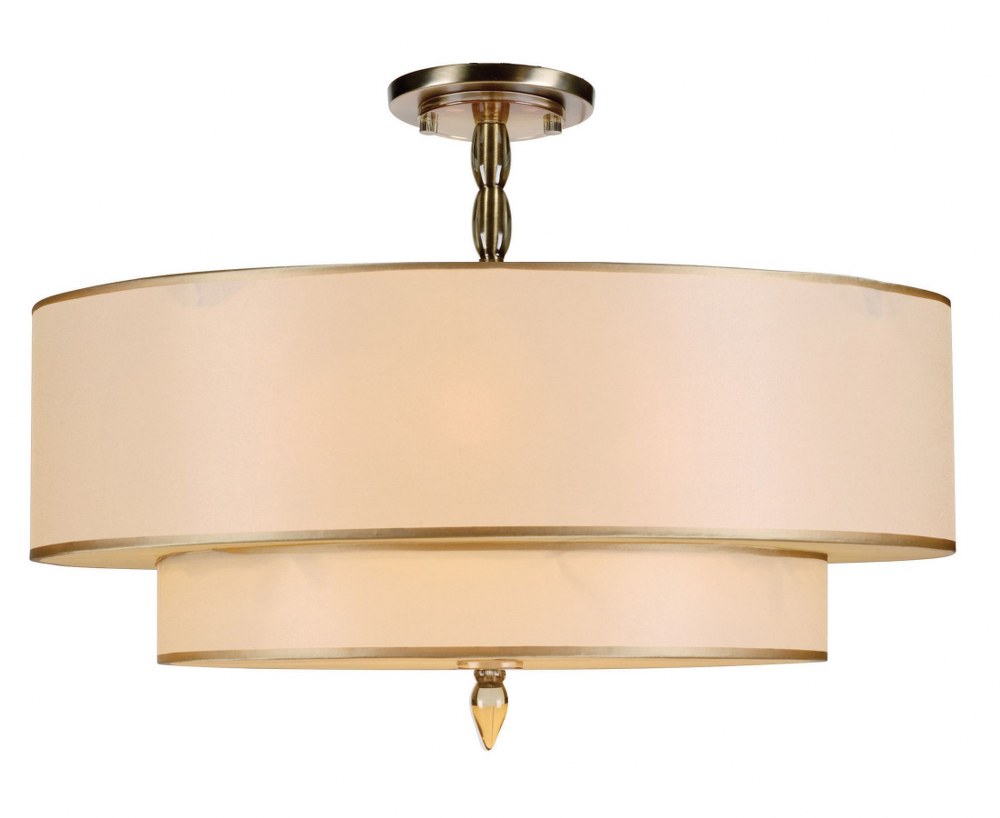 Crystorama Lighting-9507-AB_CEILING-Luxo - Five Light Semi-Flush Mount in Traditional and Contemporary Style - 26 Inches Wide by 22 Inches High Antique Brass  Antique Brass Finish