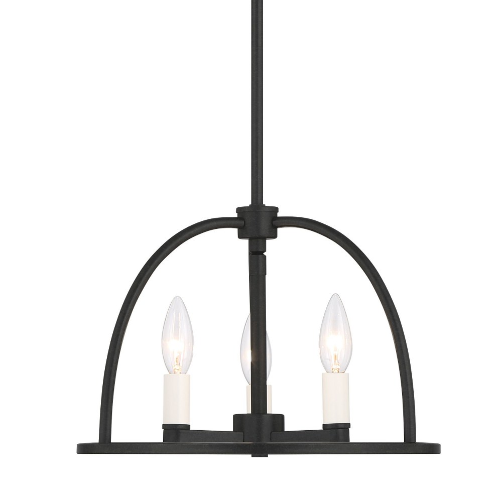 Crystorama Lighting-ABB-3003-BK-Abbott - 3 Light Chandelier Black  Black Finish