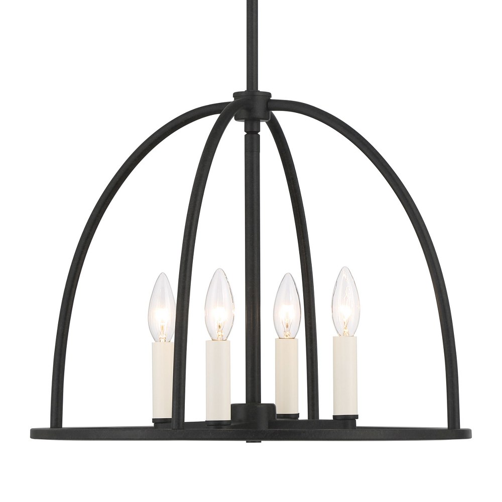 Crystorama Lighting-ABB-3004-BK-Abbott - 4 Light Chandelier Black  Black Finish