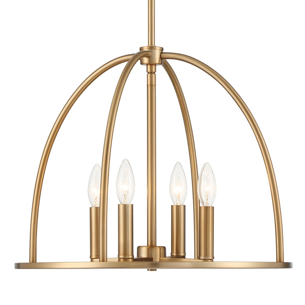 Crystorama Lighting-ABB-3004-VG-Abbott - 4 Light Chandelier Vibrant Gold  Black Finish