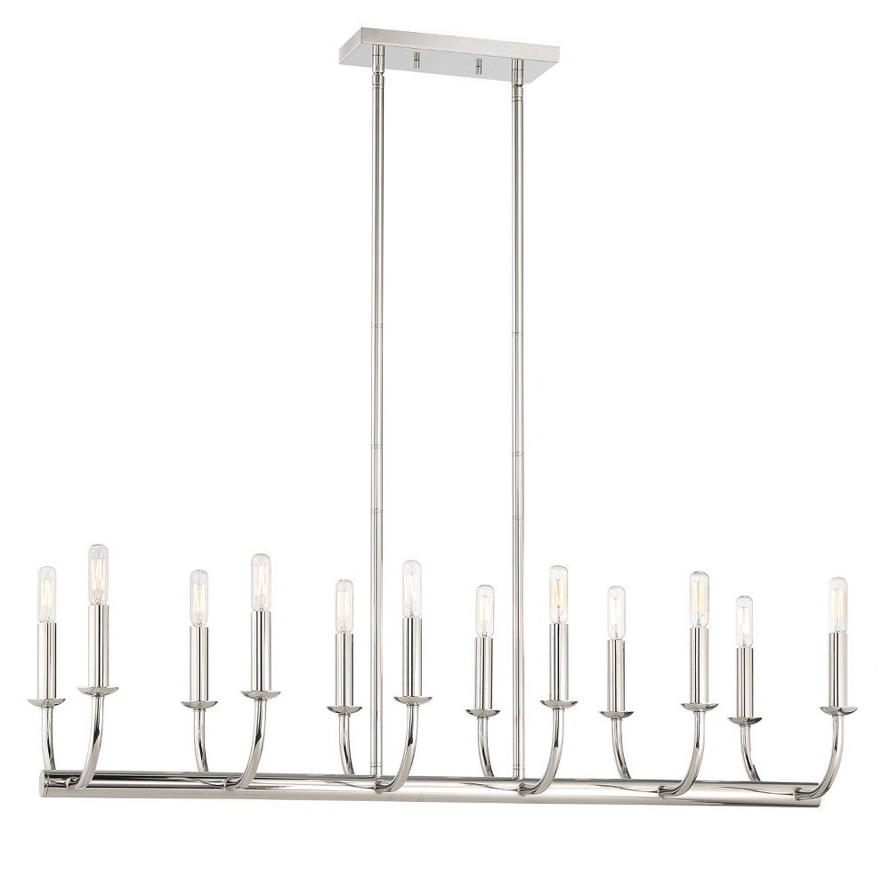 Crystorama Lighting-BAI-A2112-PN-Bailey - 12 Light Chandelier Polished Nickel  Aged Brass Finish