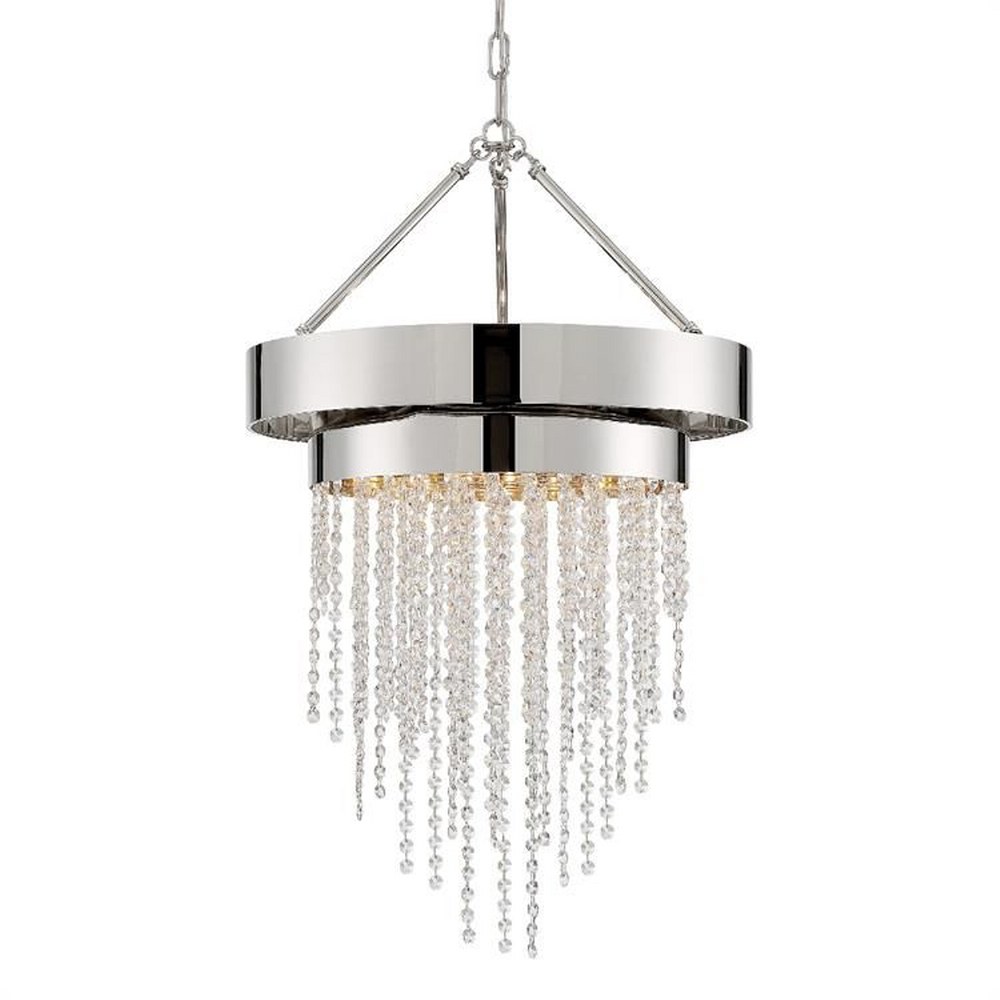 Crystorama Lighting-CLA-A3205-PN-CL-MWP-Clarksen - 5 Light Chandelier In Classic Style - 20 Inches Wide By 34 Inches High Clarksen - 5 Light Chandelier In Classic Style - 20 Inches Wide By 34 Inches High