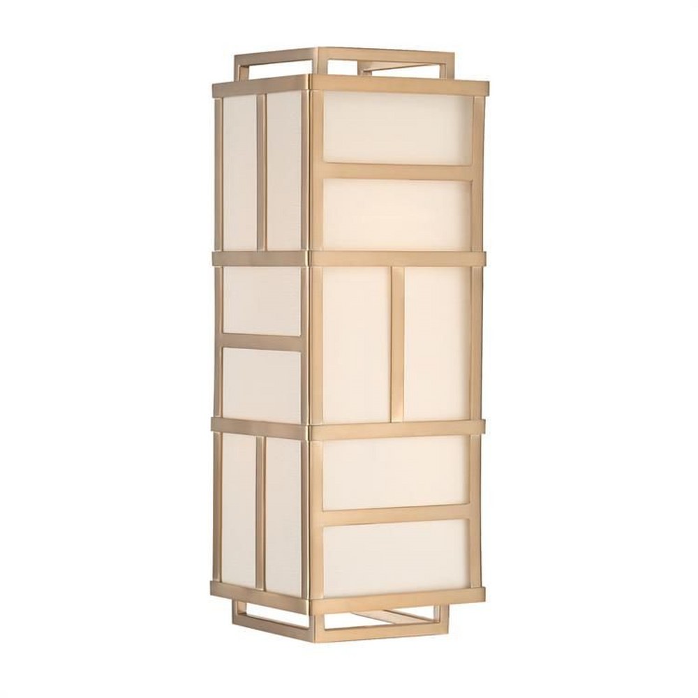 Crystorama Lighting-DAN-402-VG-Danielson - Two Light Wall Mount in Classic Style - 6.5 Inches Wide by 18 Inches High Vibrant Gold  Vibrant Gold Finish with White Textured Silk Shade